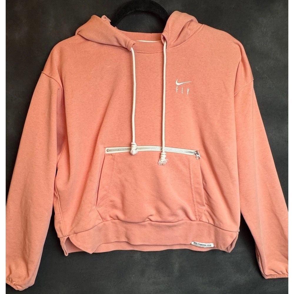 Nike Fly Standard Issue Hoodie Small Peach Coral Dri-FIT Basketball Pullover S